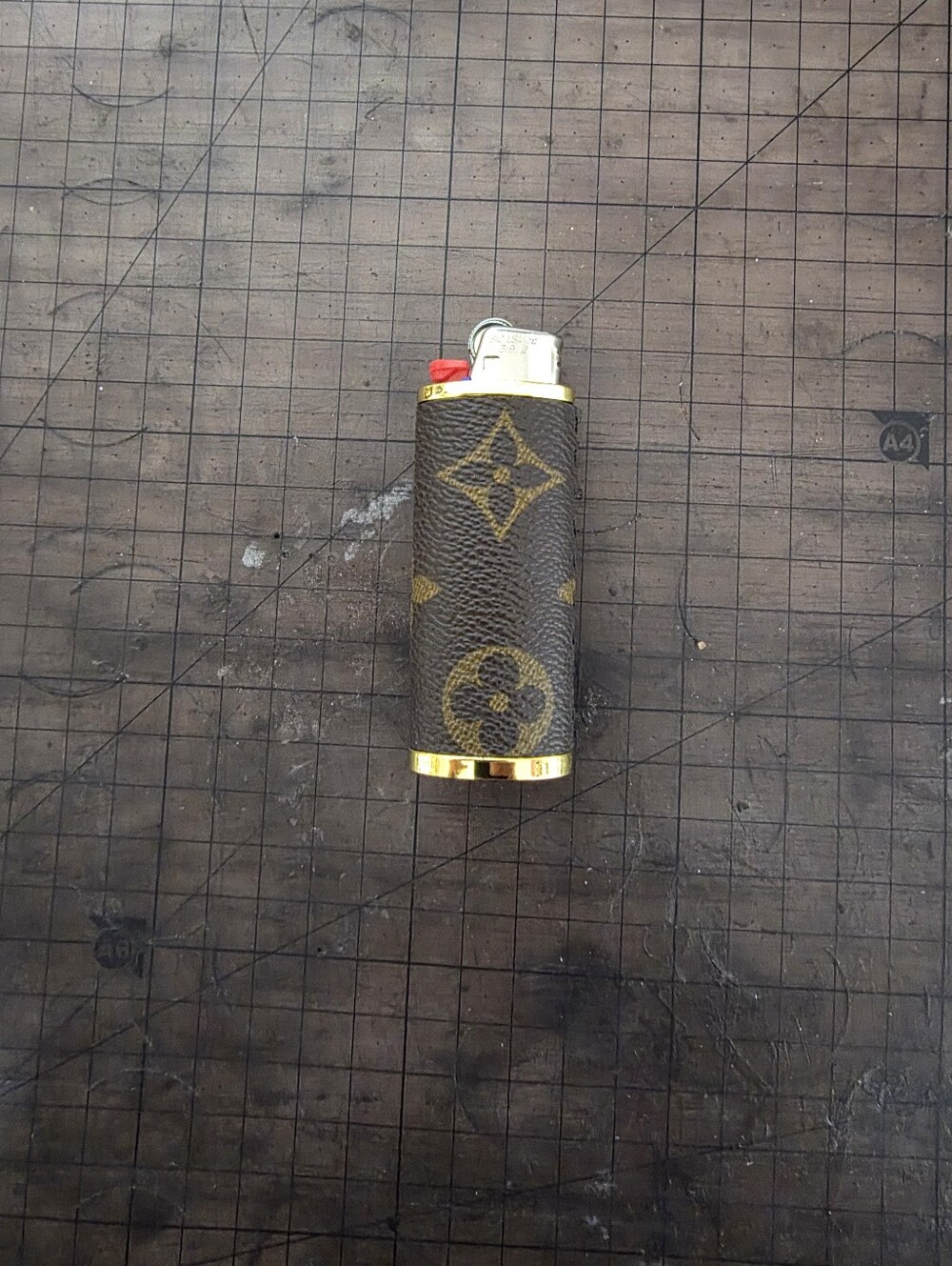 Monogram Lighter Case - Brown/Gold(Lighter Not Included) - Picture 2 of 3